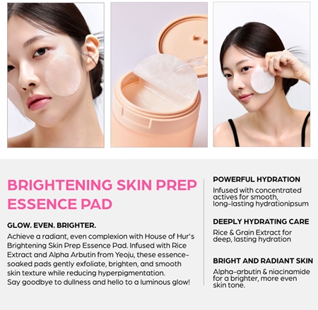 House of Hur Brightening Skin Prep Essence Pad toner pads to even out skin tone