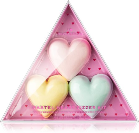 I Heart Revolution Fizzer Kit Pastel Heart szett (fürdőbe) hölgyeknek