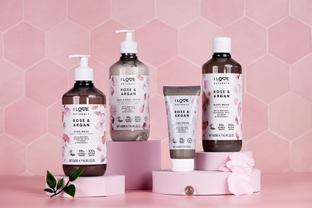 I Love Naturals Rose & Argan kosteuttava käsivoide tuoksuu ruusulle
