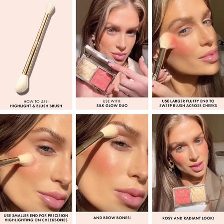 ICONIC London Highlight & Blush Brush double-ended brush for blusher and contouring