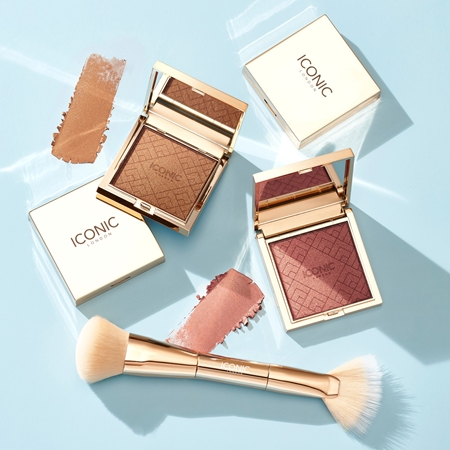 ICONIC London Cheek Glow Duo Brush double-ended brush