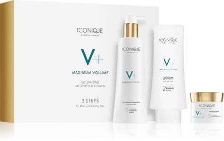 ICONIQUE Professional V+ Maximum volume 3 steps for thick and bouncy hair Presentförpackning för hårvolym