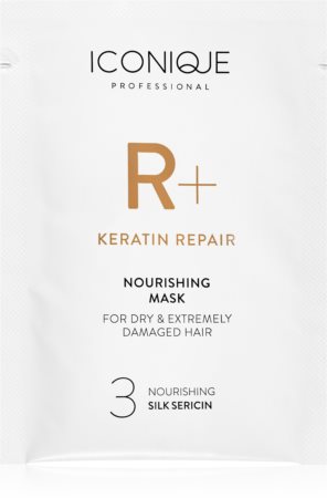 ICONIQUE Professional R+ Keratin repair 2 steps for strong and shiny hair lahjasetti (hauraille hiuksille)