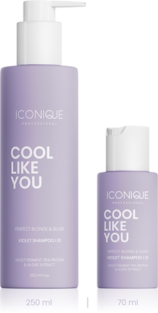 ICONIQUE Professional COOL LIKE YOU Perfect Blonde & Silver Violet šampon za nevtralizacijo rumenih tonov