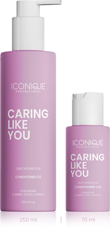 ICONIQUE Professional CARING LIKE YOU Deep Hydration giliai drėkinantis kondicionierius sausiems ir pažeistiems plaukams