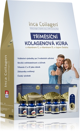 Inca Collagen Tříměsíční kolagenová kúra + dárek sada (pro krásné vlasy, pleť a nehty)