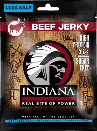 Indiana Jerky Beef Jerky Less Salt sušené maso hovězí