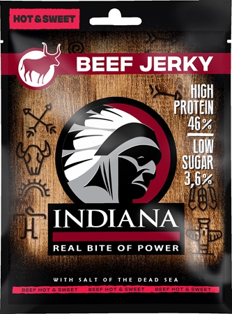 Indiana Jerky Beef Jerky Hot & Sweet Trockenfleisch Rind
