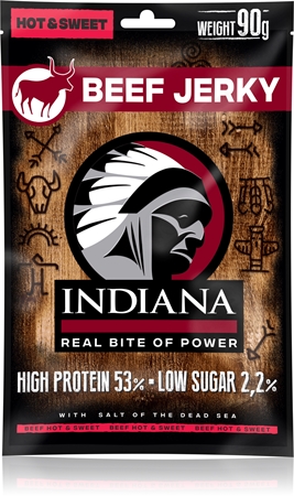 Indiana Jerky Beef Jerky Hot & Sweet Trockenfleisch Rind