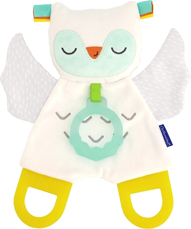 Infantino Cuddly Teether Owl hebký mazlíček s kousátkem