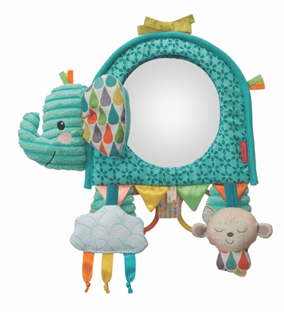 Infantino Hanging Toy Activies and Mirror móvil con espejo para bebé en colores de alto contraste