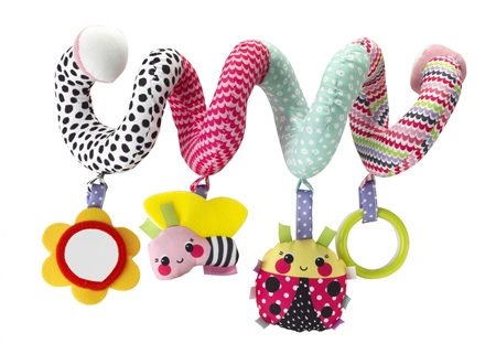 Infantino Activity Spiral Pink upphängbar brokig leksak