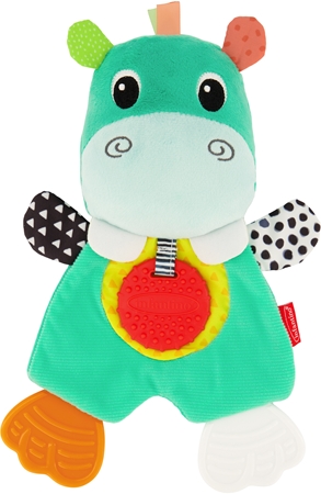 Infantino Cuddly Teether Hippo peluche blando y suave con mordedor