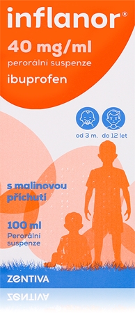 Inflanor Inflanor 40 mg/ml malina perorální suspenze ke snížení horečky a tlumení bolesti