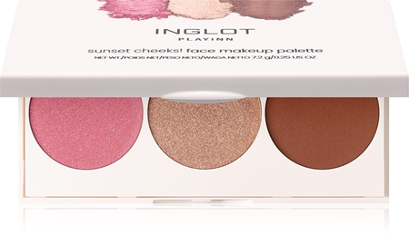 Inglot Face Palette enlumineur, poudre bronzante et blush