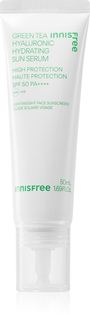 innisfree Green Tea Hyaluronic Sun Serum Moisturizing Protective Fluid with soothing effect
