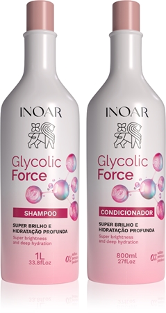 INOAR Glycolic Force Duo zestaw do nabłyszczania i zmiękczania włosów