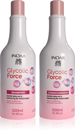 INOAR Glycolic Force Duo zestaw do nabłyszczania i zmiękczania włosów