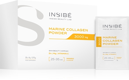 INSIBÉ Marine collagen 3000 mg with mango flavour for the age group 25-35 years proszek do przygotowania napoju na piękne włosy, skórę i paznokcie