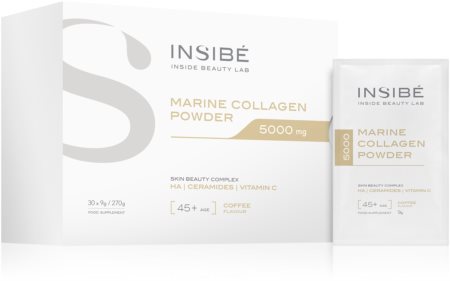 INSIBÉ Marine collagen 5000 mg coffee flavoured for age group 45+ proszek do przygotowania napoju na piękne włosy, skórę i paznokcie