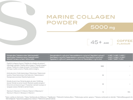 INSIBÉ Marine collagen 5000 mg coffee flavoured for age group 45+ Pulver zur Herstellung von Getränken für schöne Haare, Haut und Nägel