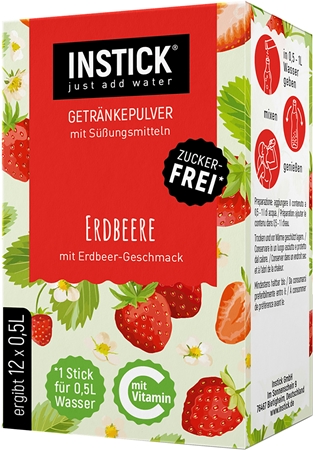 INSTICK Strawberry poudre pour la préparation de boisson