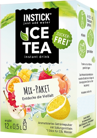 INSTICK Mix-Pack Ice Tea Pulver zur Herstellung von Getränken Geschmack Ice Tea Mix