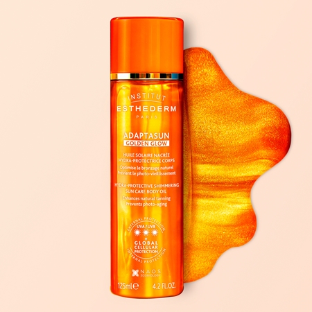 Institut Esthederm Adaptasun Golden Glow třpytivý olej s vysokou UV ochranou