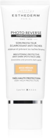 Institut Esthederm Photo Reverse Brightening Protective Anti-Dark Spots Face Care creme protetor com cor anti-manchas de pigmentação de alta proteção UV