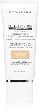 Institut Esthederm Photo Reverse Protective Anti-Dark Spots Tinted Face Care creme protetor com cor anti-manchas de pigmentação de alta proteção UV
