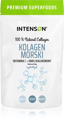 Intenson Kolagen Kwas Hialuronowy +Witamina C proszek do przygotowania napoju na piękne włosy, skórę i paznokcie
