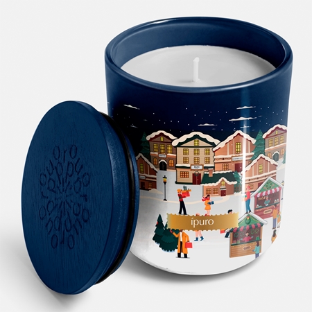 ípuro Christmas Town Festive Rush scented candle with lid