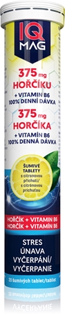 IQ Mag Magnesium 375mg + B6 šumivé tablety s vysokým obsahem hořčíku
