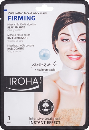 Iroha Nature Iroha Firming Pearl masque coton visage et cou sérum perles-sérum hyaluronique
