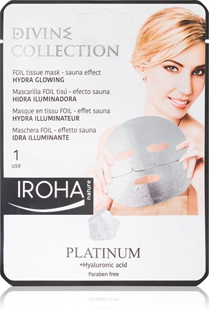 Iroha Nature Iroha Divine Collection Platinum & Hyaluronic Acid masque hydratant illuminateur