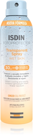 ISDIN Transparent Spray Wet Skin spray transparent pentru bronzare SPF 30