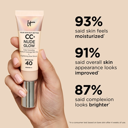 IT Cosmetics Your Skin But Better CC + Nude Glow make-up pro rozjasnění pleti SPF 40