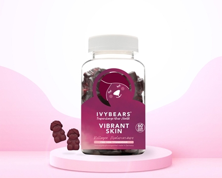 Ivy Bears Vibrant Skin Gummibärchen zum Kauen für ein strahlendes Aussehen der Haut