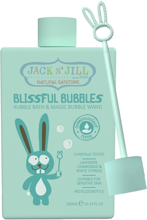 Jack N’ Jill Natural Bathtime Blissful Bubbles spuma de baie cu inel pentru baloane de săpun