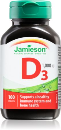 Jamieson Vitamín D3 1000 IU tablety pro podporu zdraví kostí a zubů