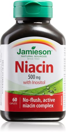 Jamieson Niacin 500 mg s Inositolem tablety pro podporu fyzického a duševního zdraví