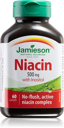 Jamieson Niacin 500 mg with Inositol Tabletten zur Unterstützung der Gesundheit des Nervensystems