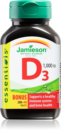 Jamieson Vitamin D3 1000 IU tablety pro podporu zdraví kostí a zubů