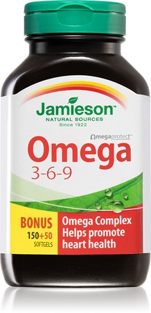 Jamieson Omega 3-6-9 1200mg Weichkapseln für eine normale Herz- und Hirnfunktion