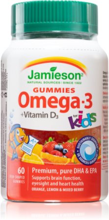 Jamieson Omega-3 Kids Gummies gumoví medvídci pro podporu metabolismu a zdraví pohybové soustavy