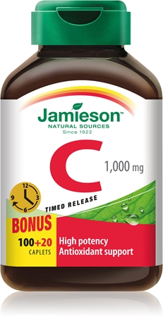 Jamieson C 1000 mg Timed release Tabletten zur Unterstützung des Immunsystems, schöner Haut und Nägel