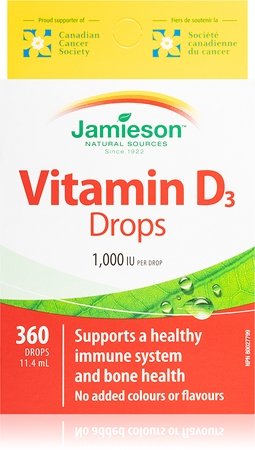 Jamieson D3 1,000 IU Tropfen für eine normale Funktion des Immunsystems, gesunde Knochen und Zähne und gute Muskelaktivität