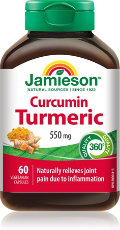 Jamieson Curcumin Turmeric 550 mg capsules pour maintenir un niveau normal de cholestérol