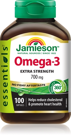 Jamieson Omega-3 Extra Strenght 700 mg capsules molles pour favoriser la fonction du cerveau et améliorer la mémoire
