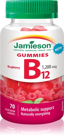 Jamieson B12 Gummies 1200 mcg capsules molles à mâcher pour favoriser le métabolisme énergétique